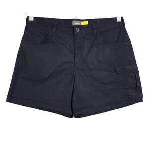 Cabelas Womens Cargo Shorts Size 10 Black Cotton Stretch Utility Hiking Camping